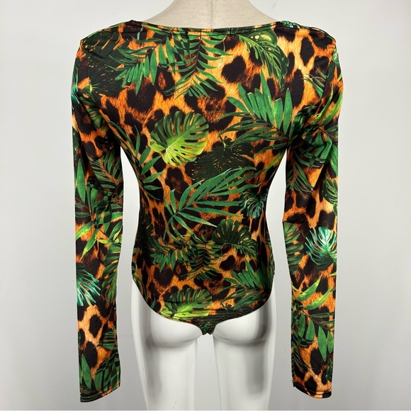 ❤️ MISSGUIDED Tropical Print Long Sleeve Top 8 - Picture 4 of 13